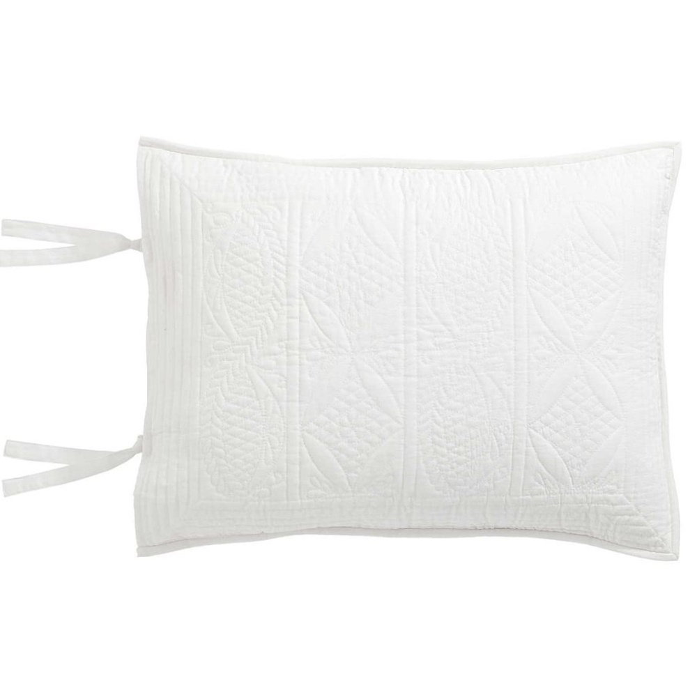 Pottery Barn Pillow Sham HANNA Standard White NWT